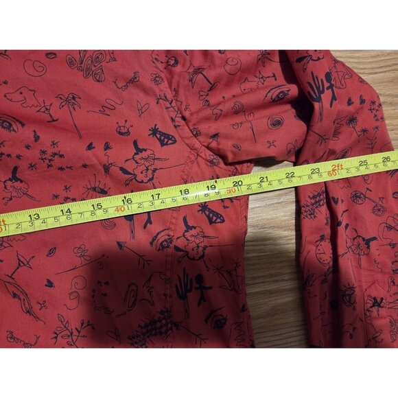 Au Noir Long Sleeves Men Shirt Size 2 Red Pre-Owned - Picture 9 of 9